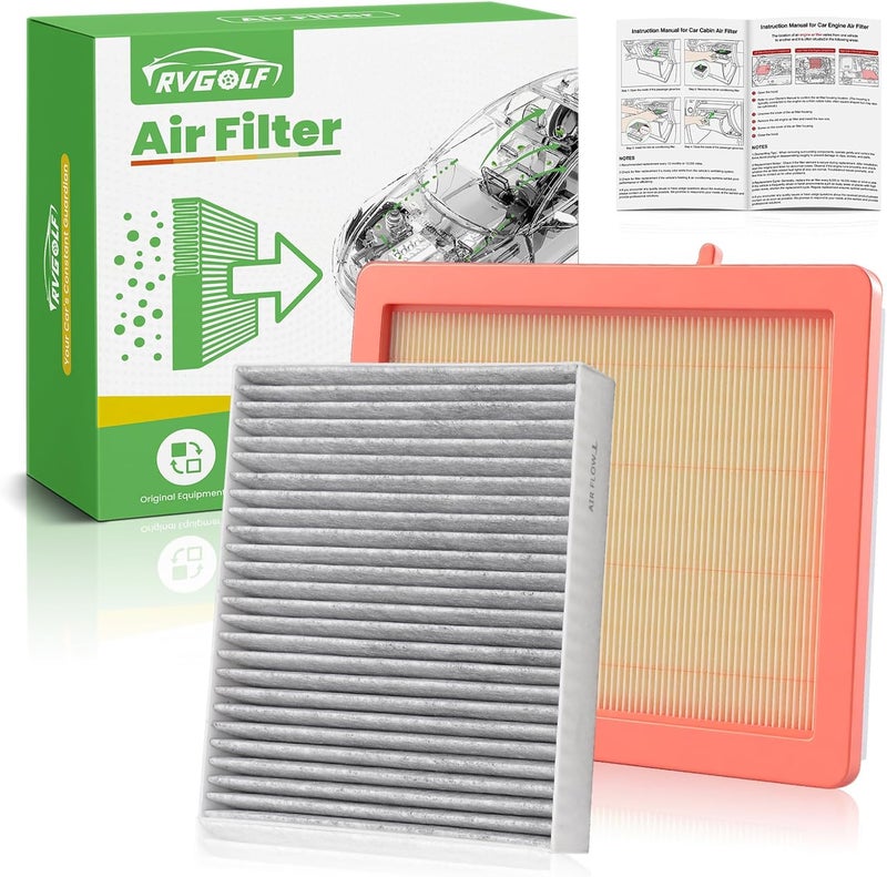 RVgolf Engine+Cabin Air Filters Set Fit for Chevrolet Chevy Equinox 2018-2025 2026, GMC Terrain 2018-2025 2026 Engine Filter Replace AC Air Filter for My Car Automotive Accessories# CA12260 CF11966 - Image 1